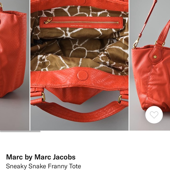 Marc by Marc Jacobs Sneaky Snake Franny Tote Orange - Picture 5 of 13